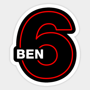 Ben Hargeeves - Umbrella Academy Number Seven - Number 6 Sticker